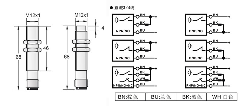 M12模拟量电流输出接头式接近开关