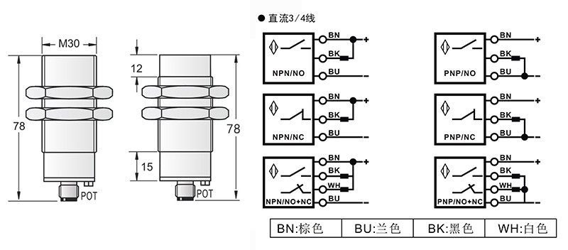 M30模拟量电流输出 接头式接近开关